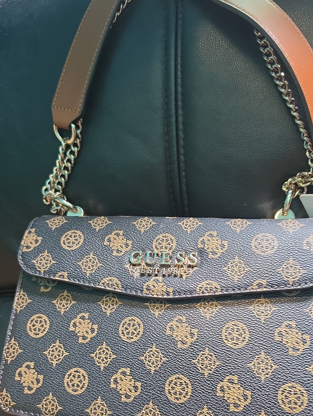 GUESS Evelune Chain Shoulder Bag